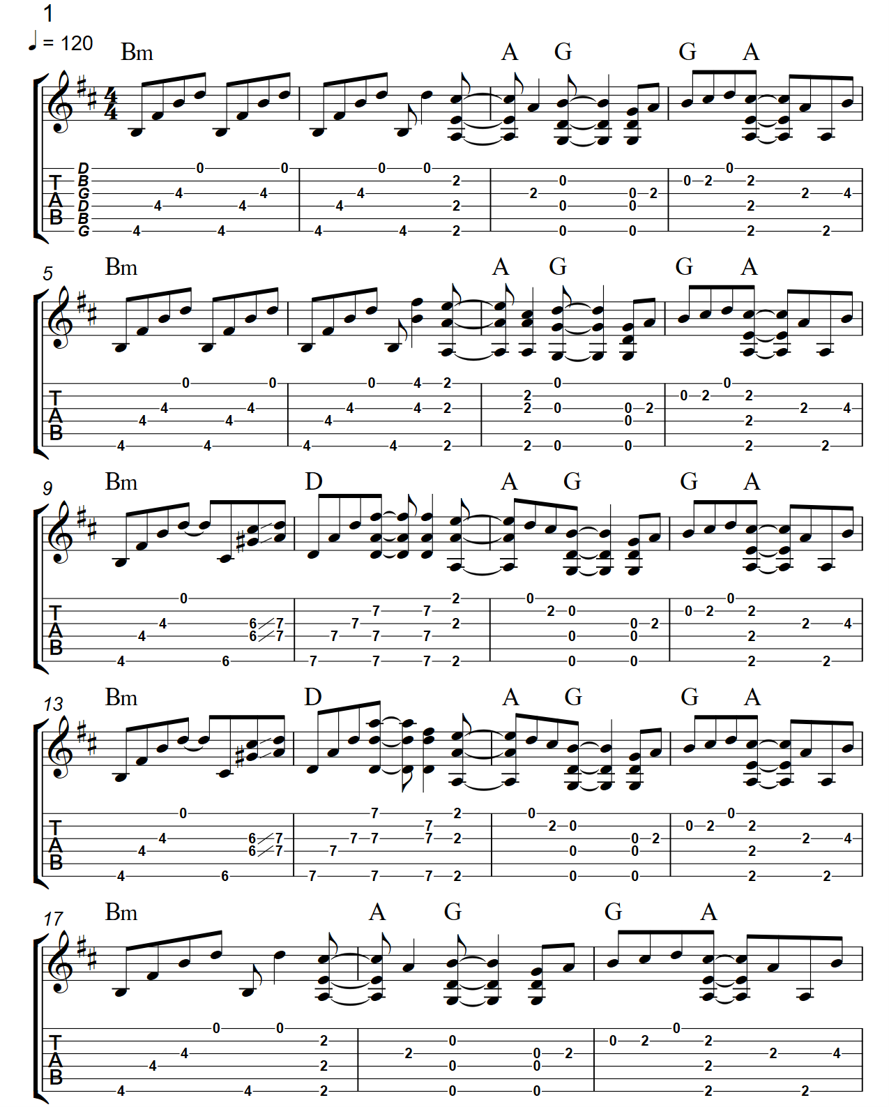 Hymn Of Ordinary Motion  TAB - Page 1 - Portrait