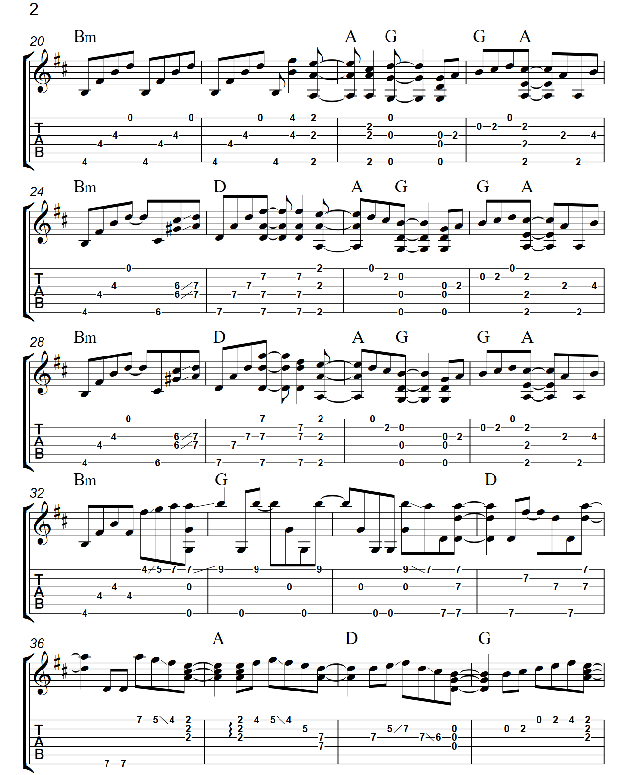 Hymn Of Ordinary Motion  TAB - Page 2 - Portrait