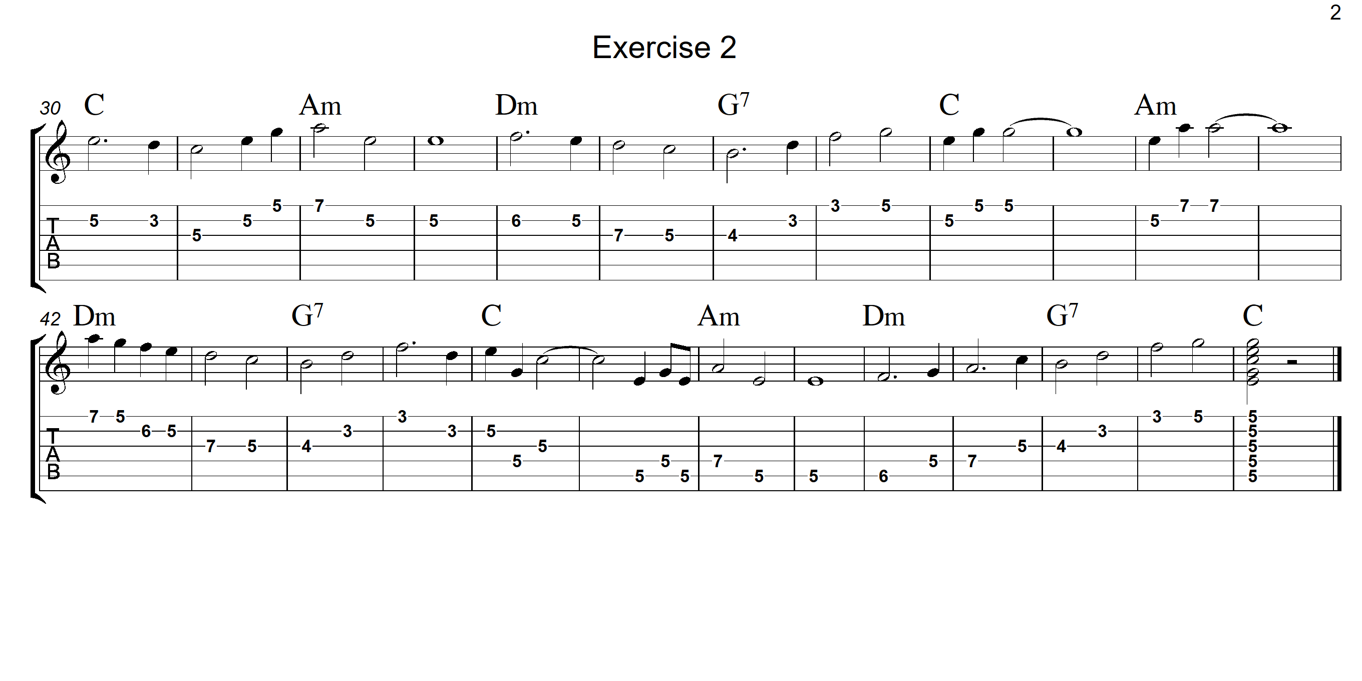 Chord Shapes Pt 3  TAB - Page 2 - Landscape
