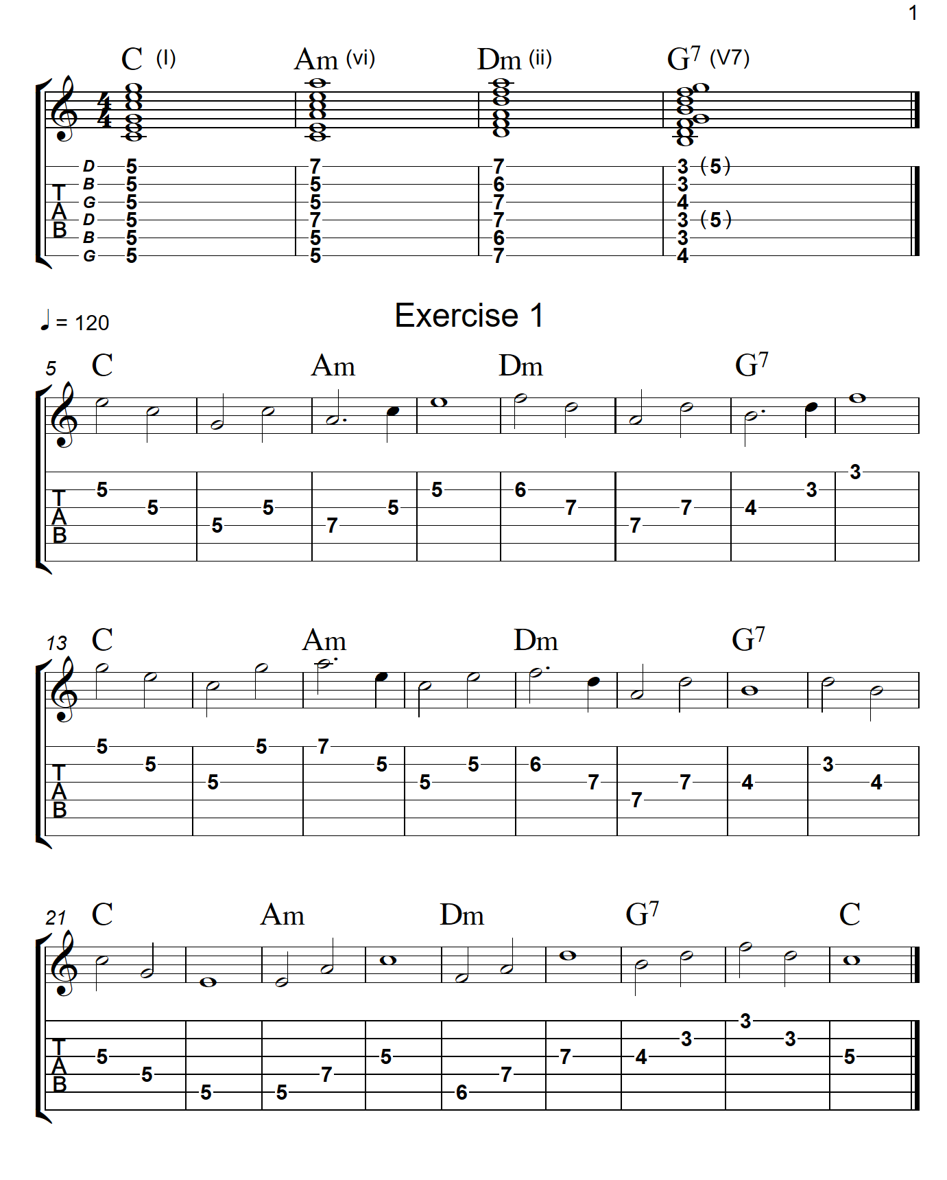 Chord Shapes Pt 3  TAB - Page 1 - Portrait
